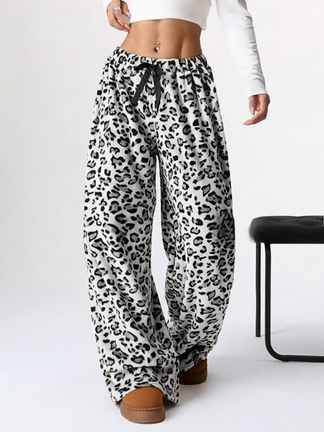 Loose Simple Leopard Pants