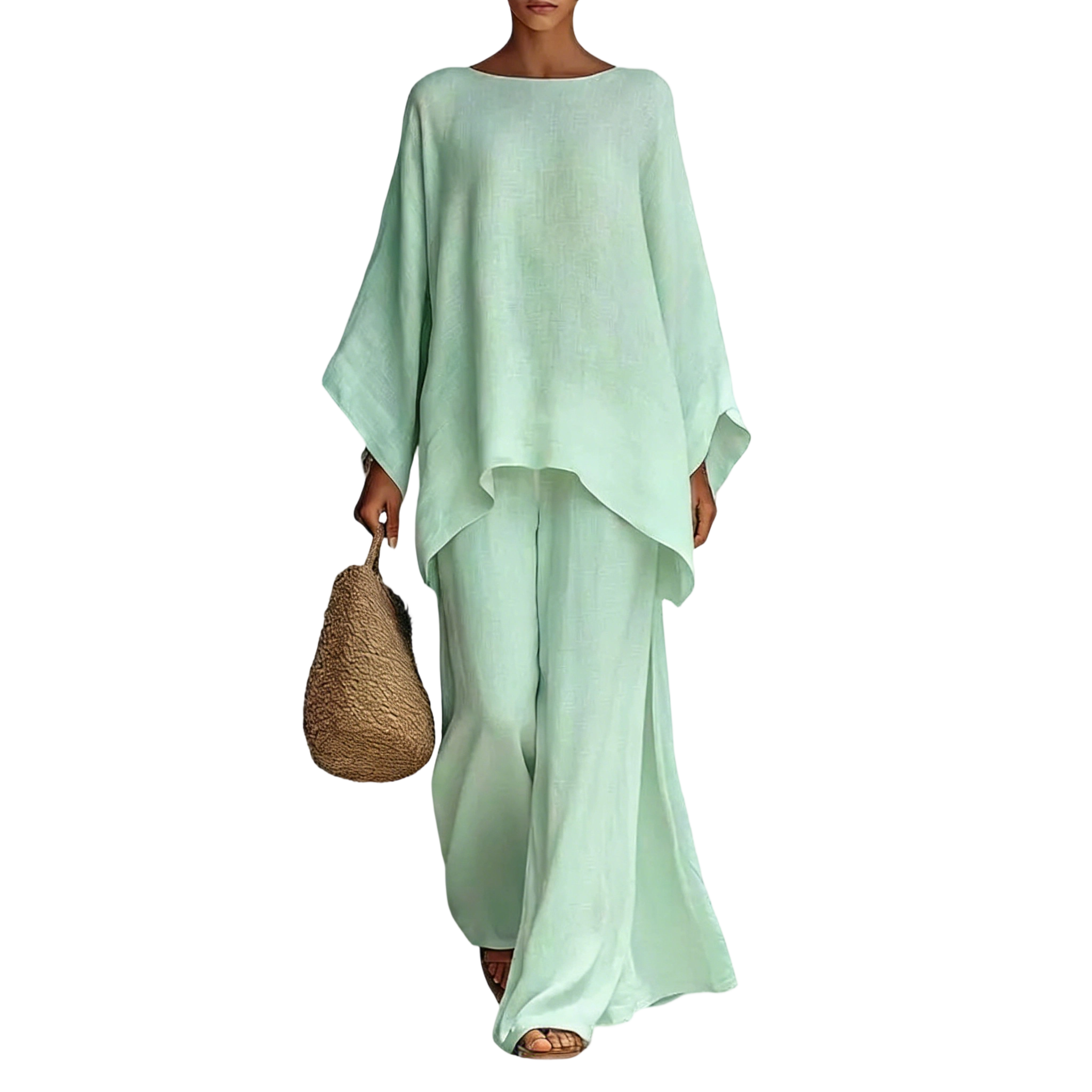 Boho Linen Two-Piece Set – Breezy Vacation Outfit