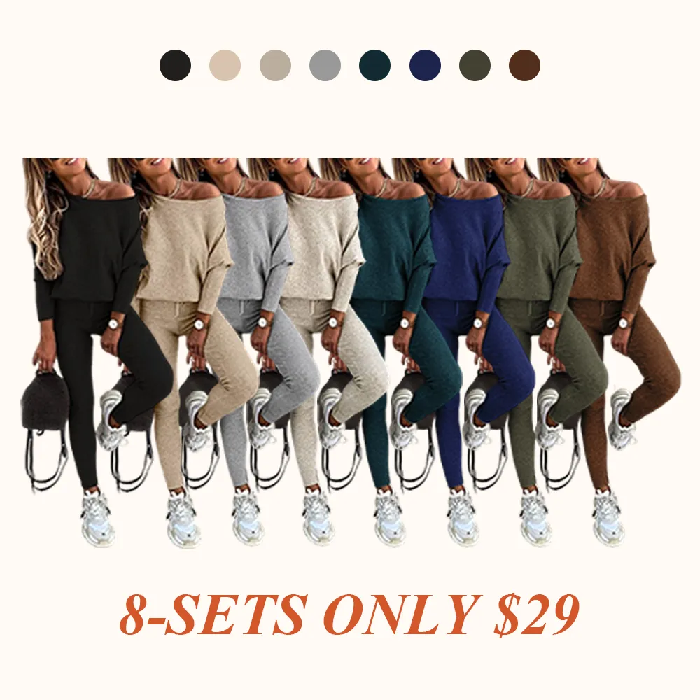 Women's 2 Piece Lounge Outfit Long Sleeve