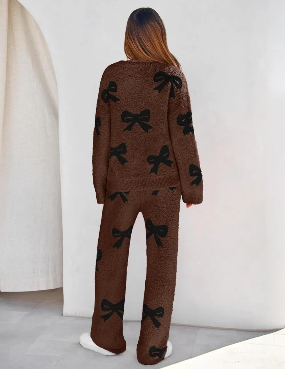 Women's Lounge Sets 2025 Fall Fashion 2 Piece Outfits Sweater Pajama Set