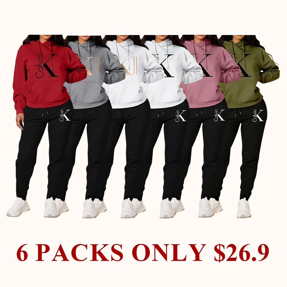 Women's Casual Hooded Sweatshirt Set