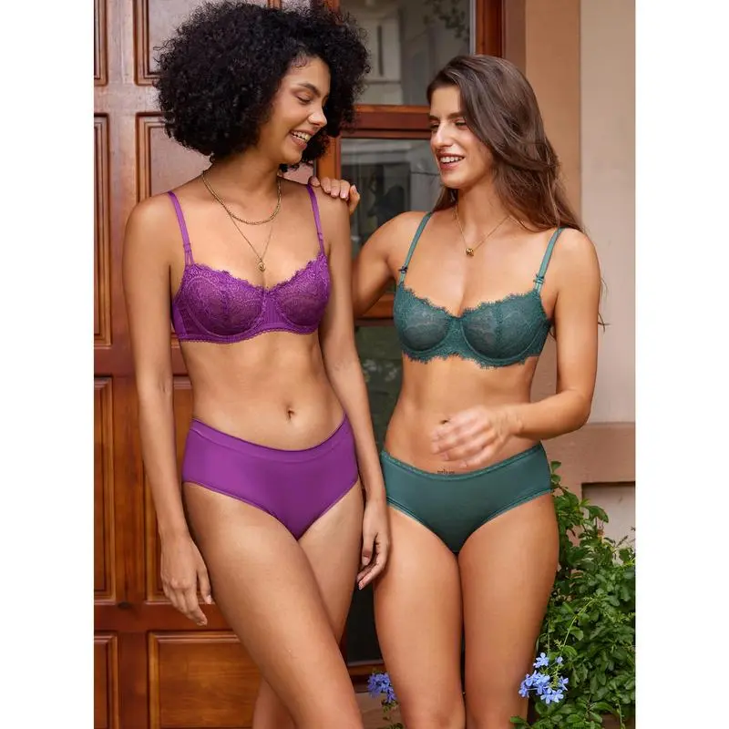 Women's Plus Size Lace Push-Up Balconette Bra