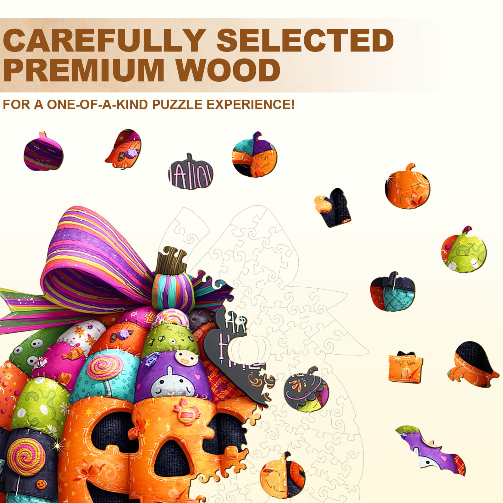 Halloween Pumpkin Gift Pack Wooden Jigsaw Puzzle