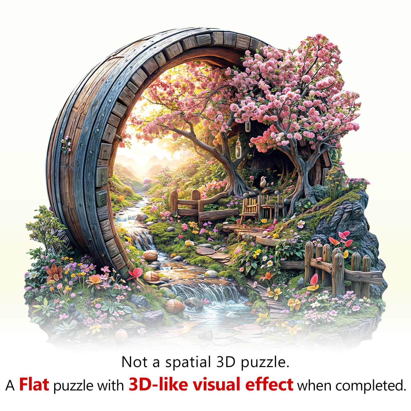Barrel of Spring Wooden Jigsaw Puzzle