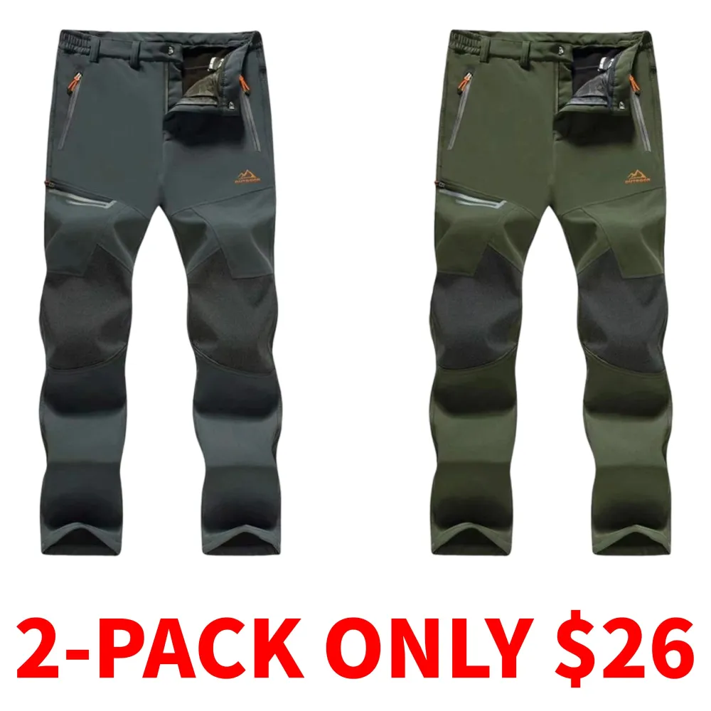 Men's winter fleece-lined ski pants