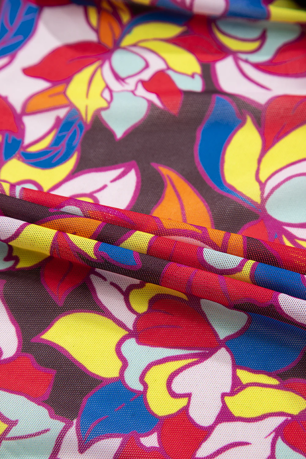 Purple Floral Print O Neck Open Back One Piece Swimsuit