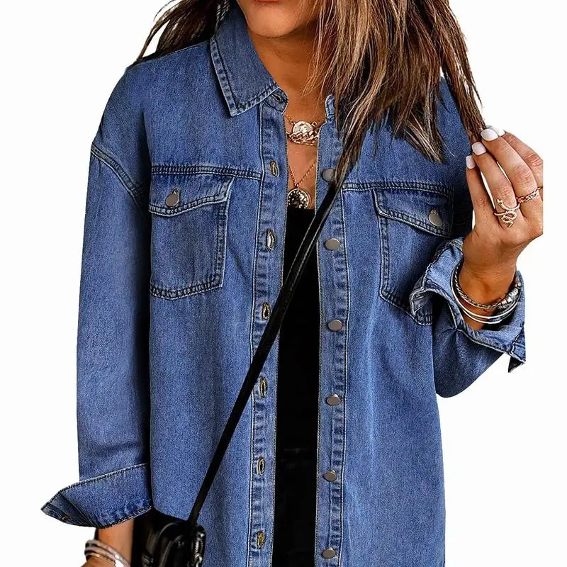Denim Jean Jacket Casual Long Sleeve Pockets