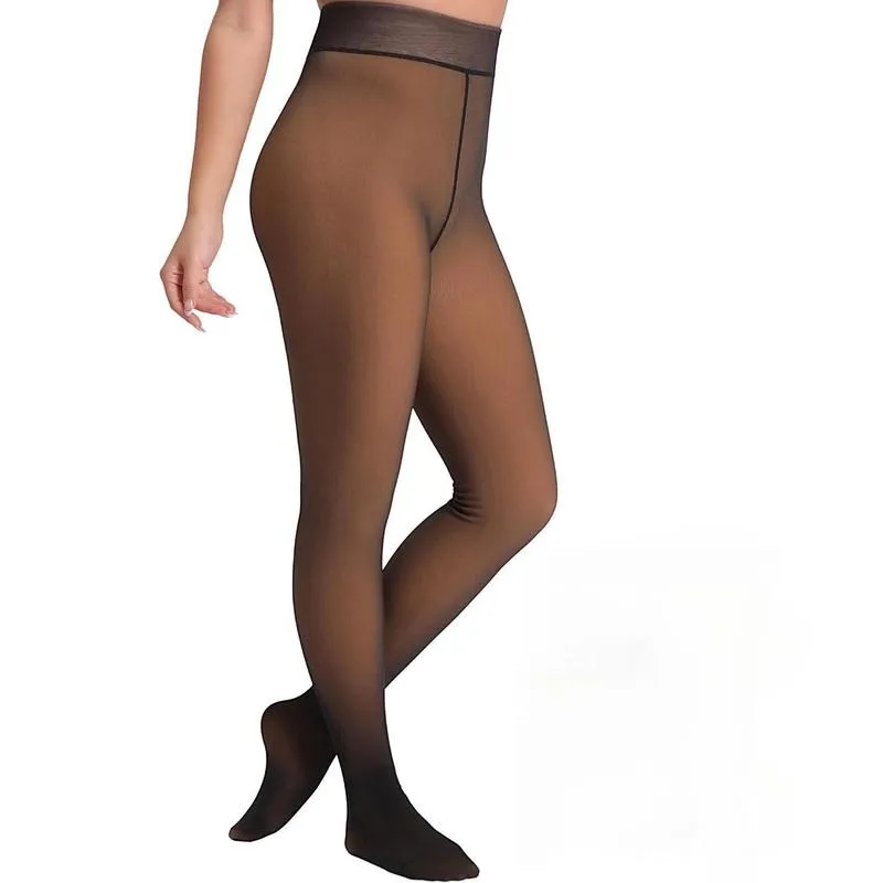 Fleece Lined Tights Sheer Women