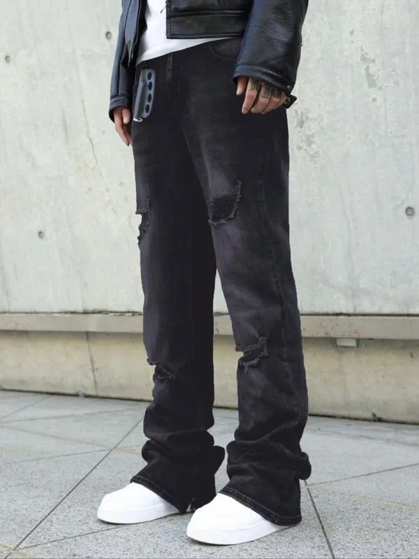 Men's Fashion Jeans, Loose Straight Casual Pants, American Retro Style, Slight Flare Design