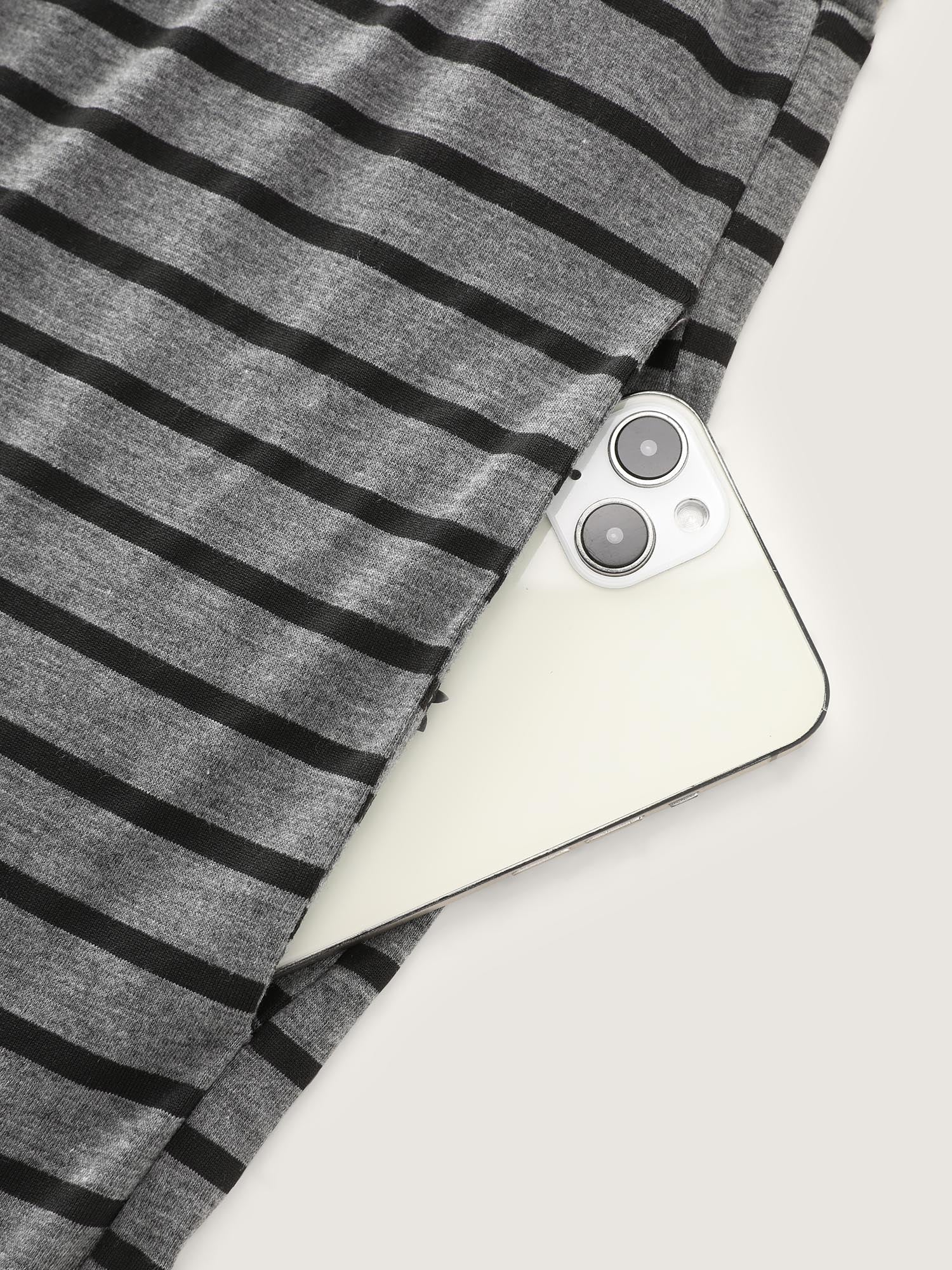 Striped One-Shoulder Pockets Jumpsuit