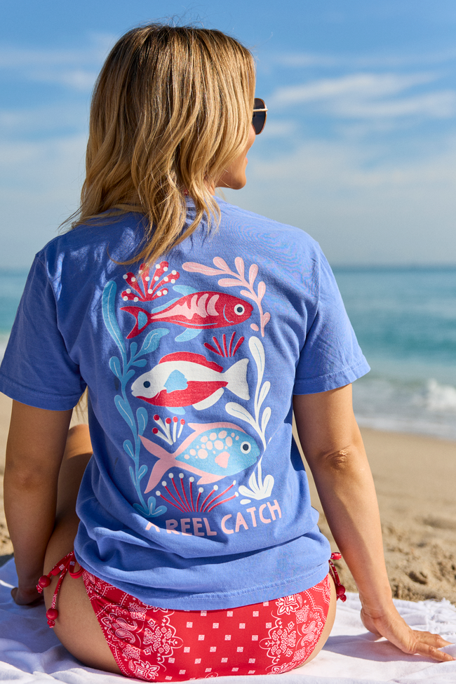 A Reel Catch Blue Graphic Tee