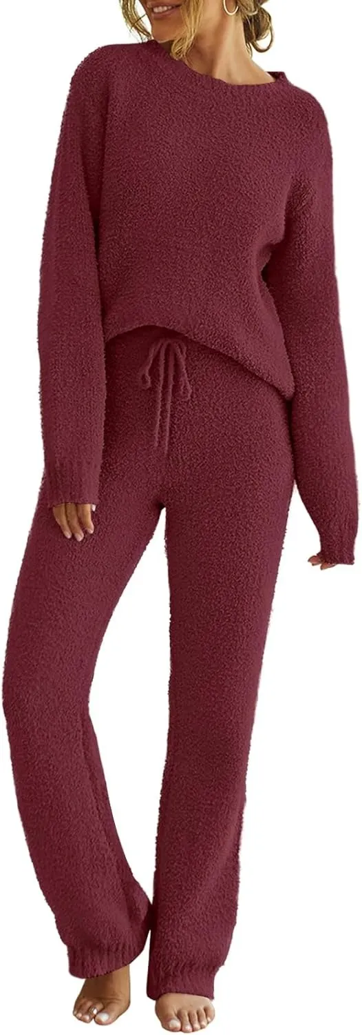 Womens Pajama Sets 2025 Fall Lounge Sweater Set