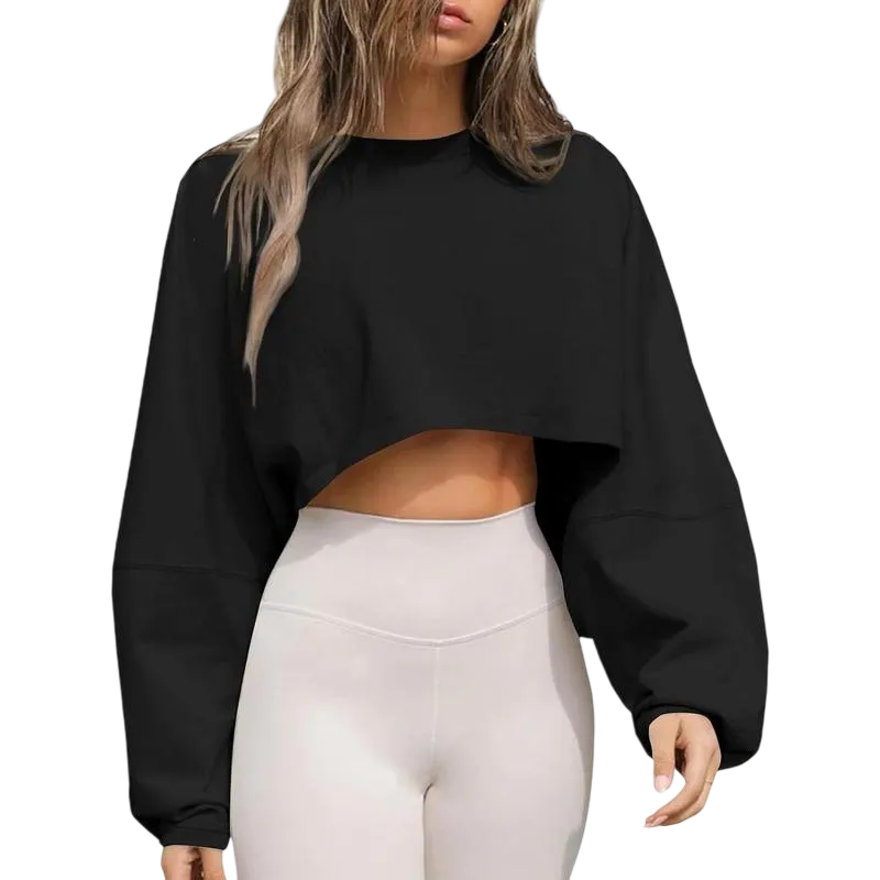 Womens Long Ballon Sleeve Sweatshirts Tops