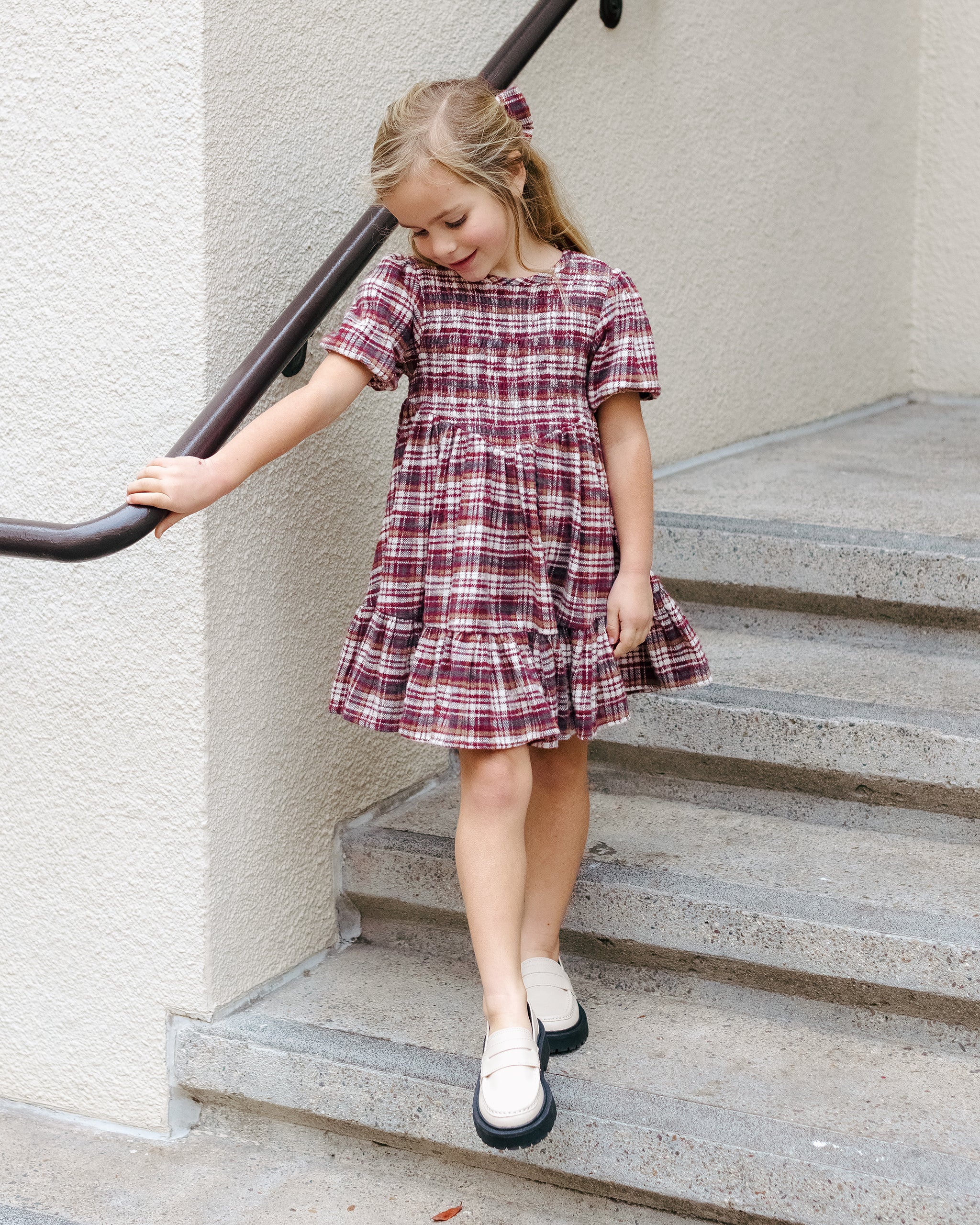 India Dress || Burgundy Plaid