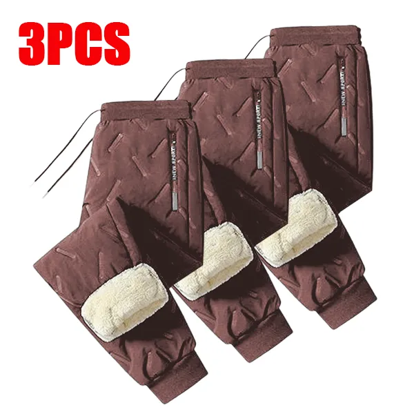 Men's 3-Pack Fleece-Lined Snow Pants - Fleece Lining, Drawstring Waistband, Ideal for Winter Sports & Casual Wear