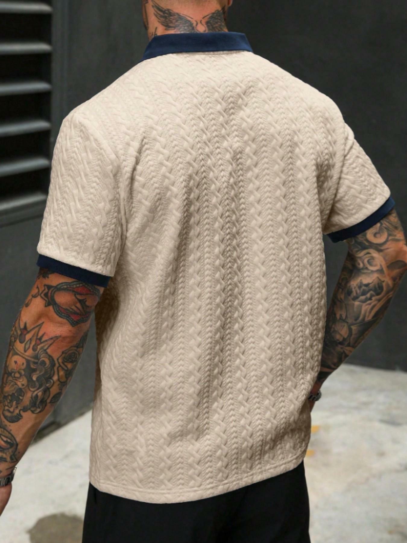 Men’s Retro Textured Colorblock Polo