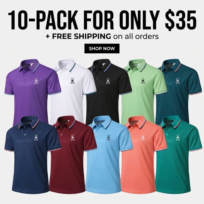Premium Men’s 4-Pack Performance Polo Set - Breathable & Lightweight