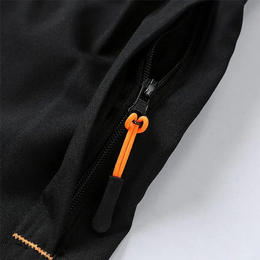 6-Piece Men’s Ice Silk Quick-Dry Shorts, Zipper Pockets, Reflective Strip, Plus Size, for Sports & Casual