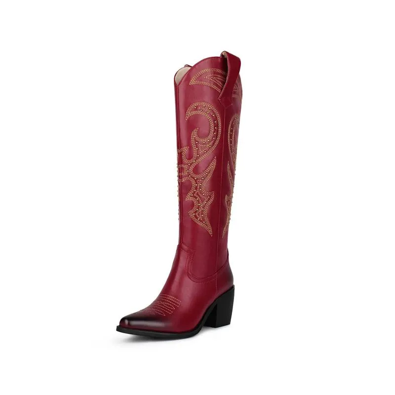 Knee High Cowboy Cowgirl Boots For Women