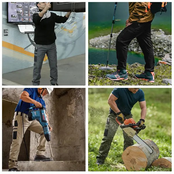 Men's Tactical Work Pants – Multi-Pocket Outdoor Training Pants with Zipper Closures