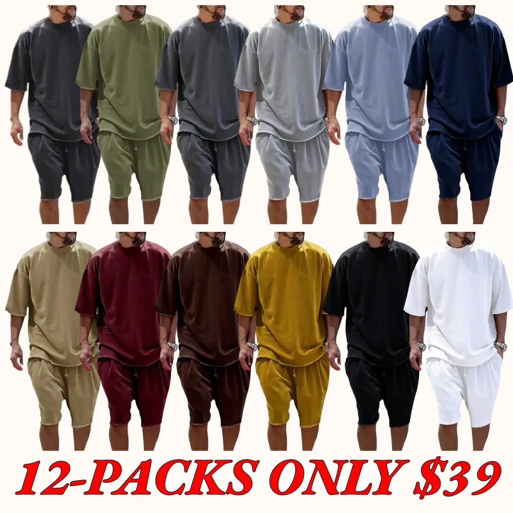 Casual Loose-Fit Solid-Color Tracksuit