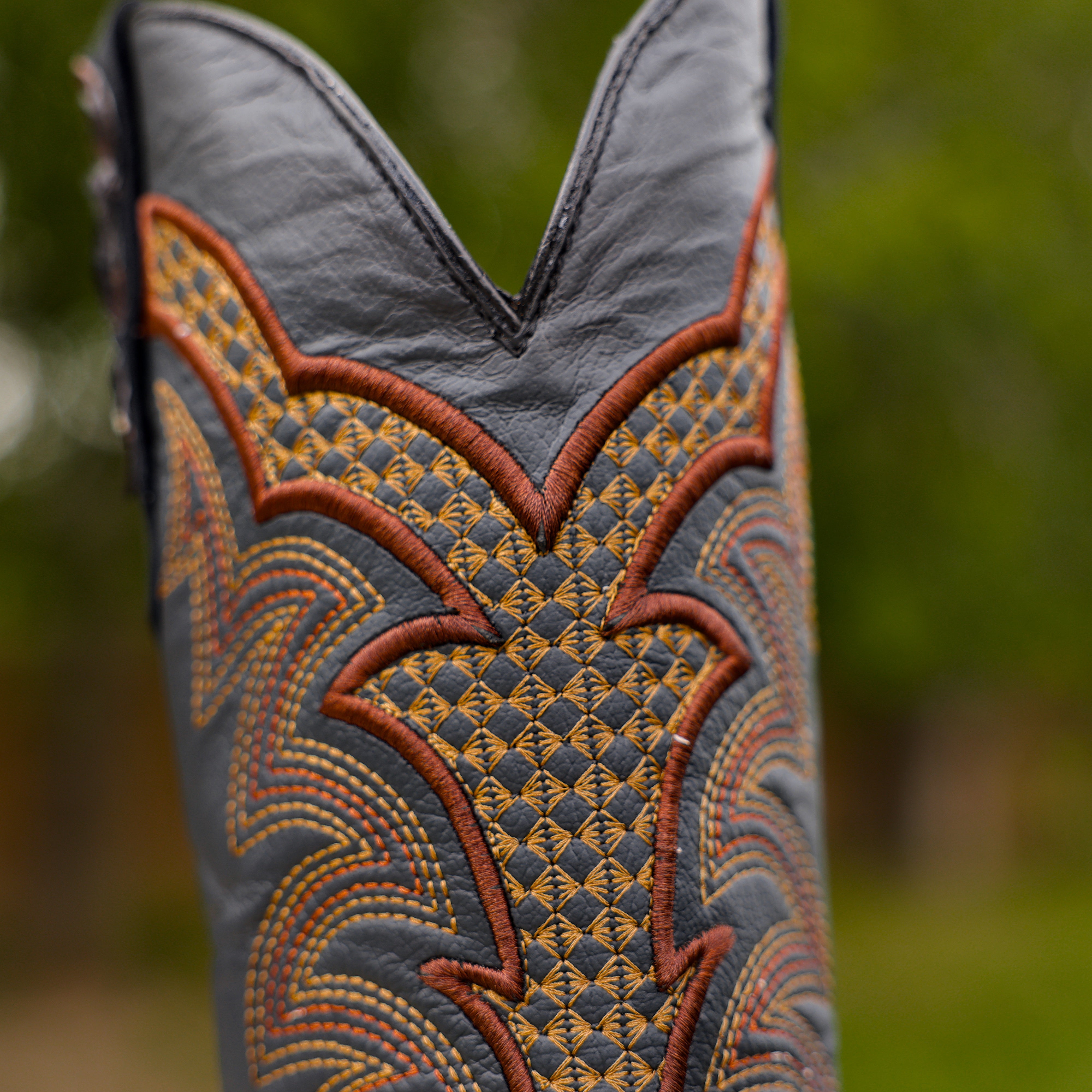 Brown Jumbo Pirarucu Leather Boots - Square Toe