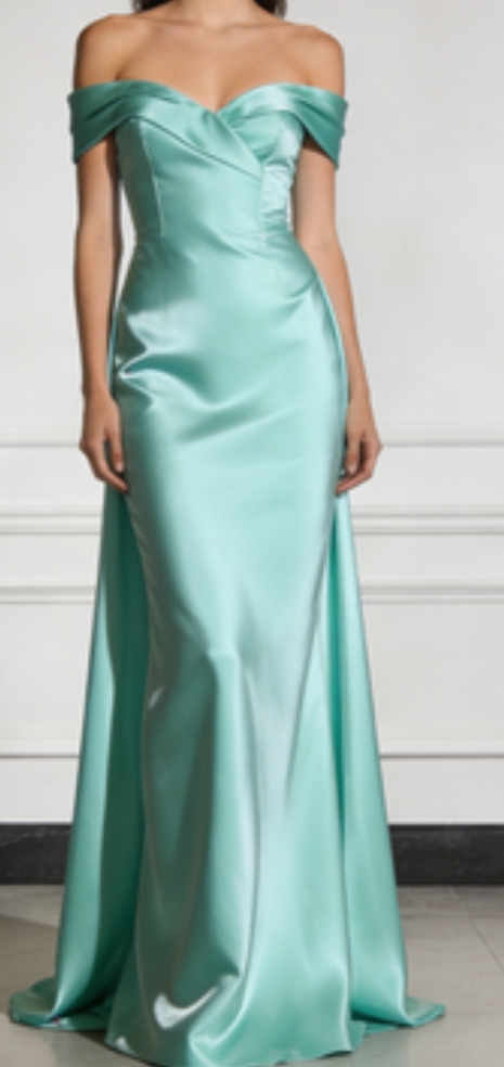 Luxury Satin Finish: Strapless Maxi Dress with Built-In Support (Stay-in-Place)