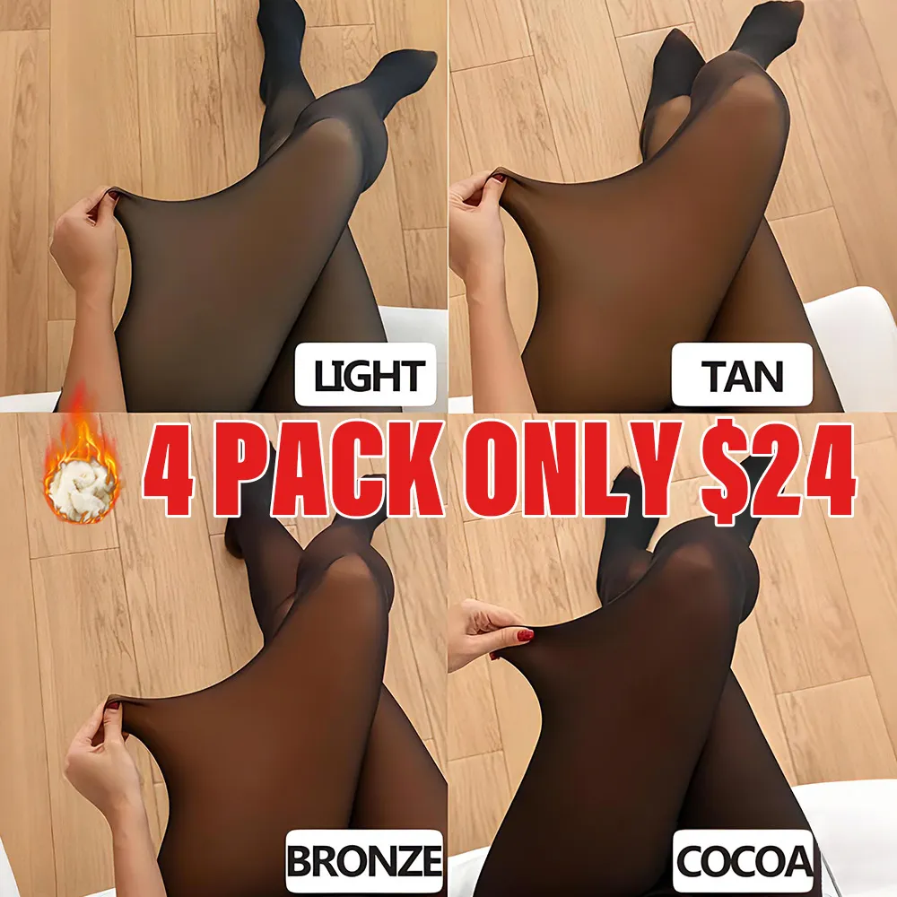 One-piece four-color fleece-lined women's pantyhose