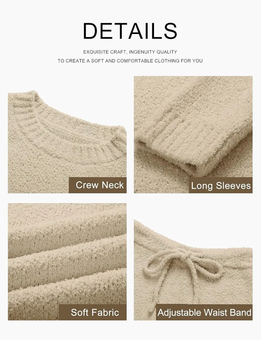 Womens Pajama Sets 2025 Fall Lounge Sweater Set