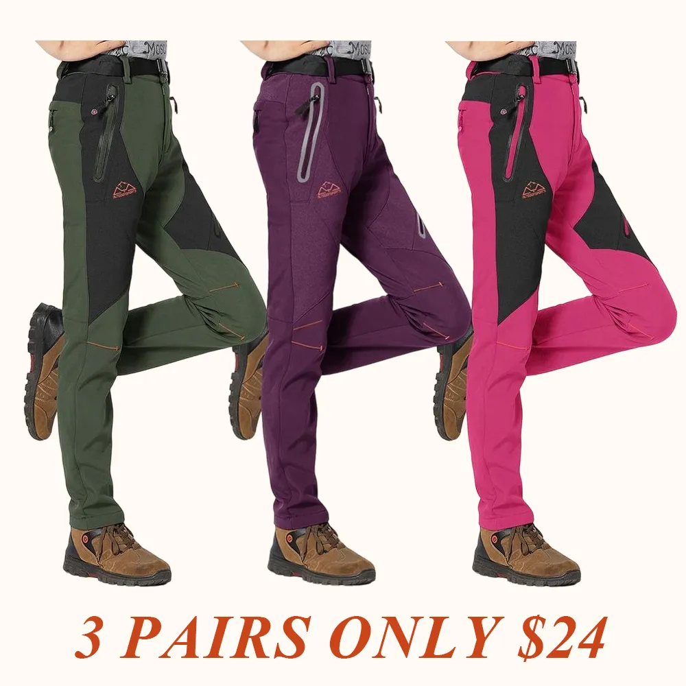 Women's Snow Pants Waterproof Insulated Fleece Thermal Ski Hiking Snowboard Pants