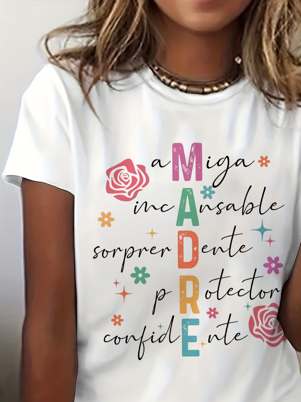 Women's Mother's Day Short Sleeve T-shirt Summer White Text Letters Printing Jersey Crew Neck Daily Going Out Casual Top