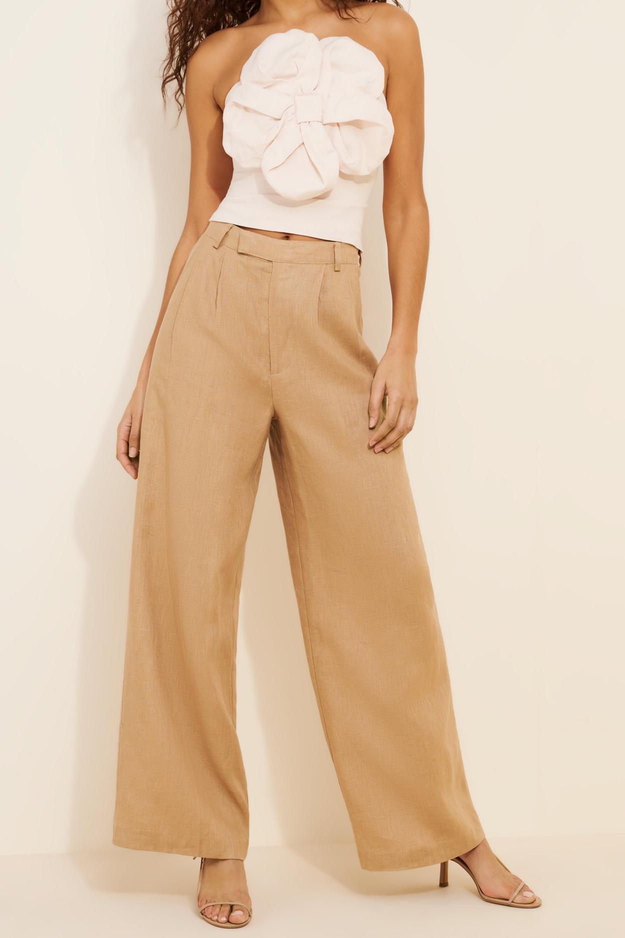 Flower Linen Blend Tube Top