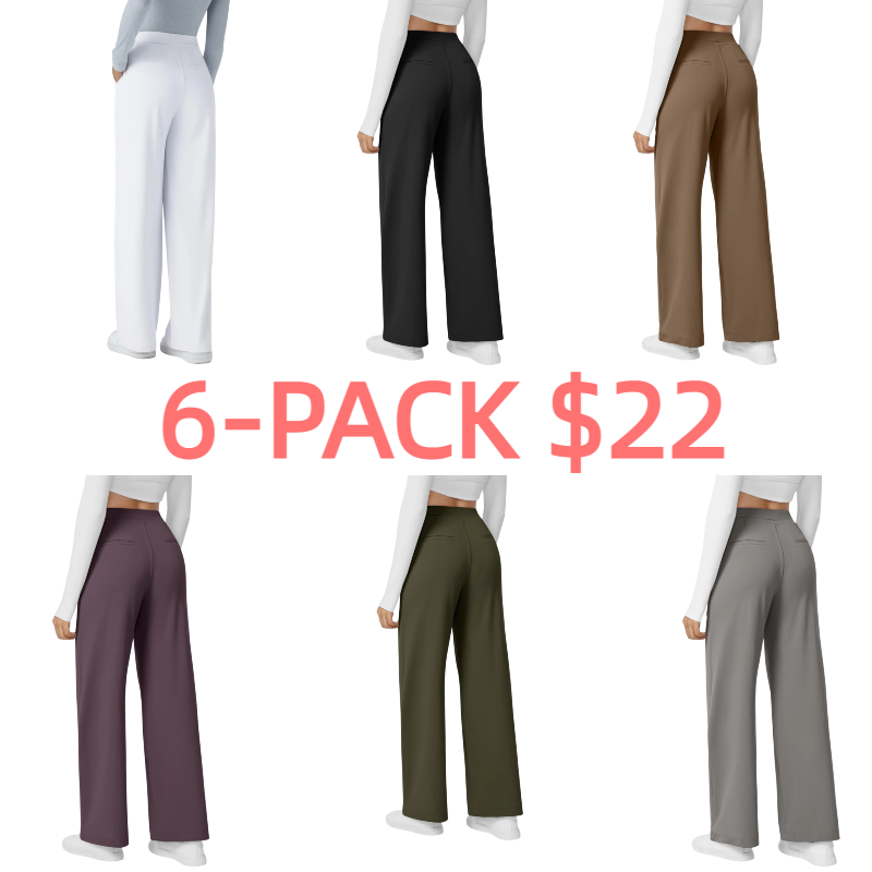 High Waisted Pocket Straight Leg Work Pants