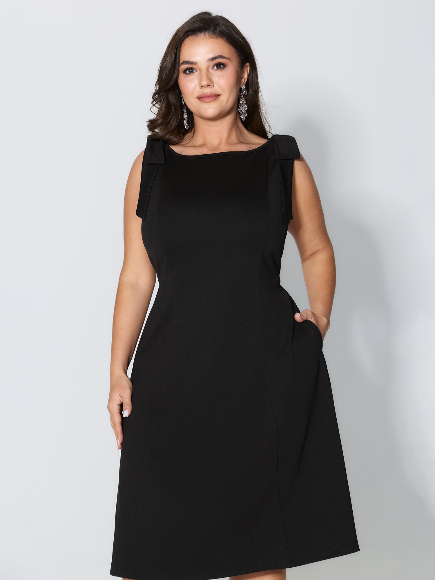 Shoulder Tie Sculpting Bodice Mini Dress