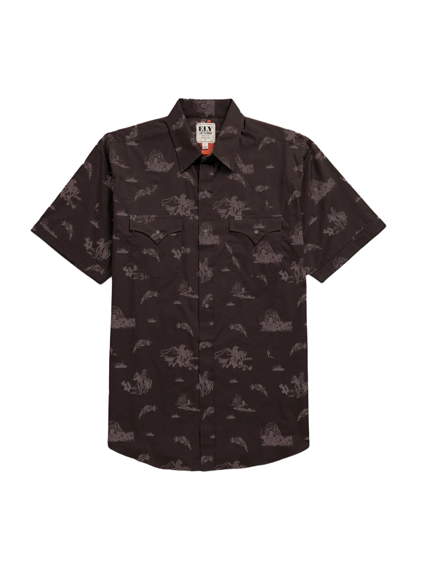 Men’s Cowboy Print Western Snap Shirt