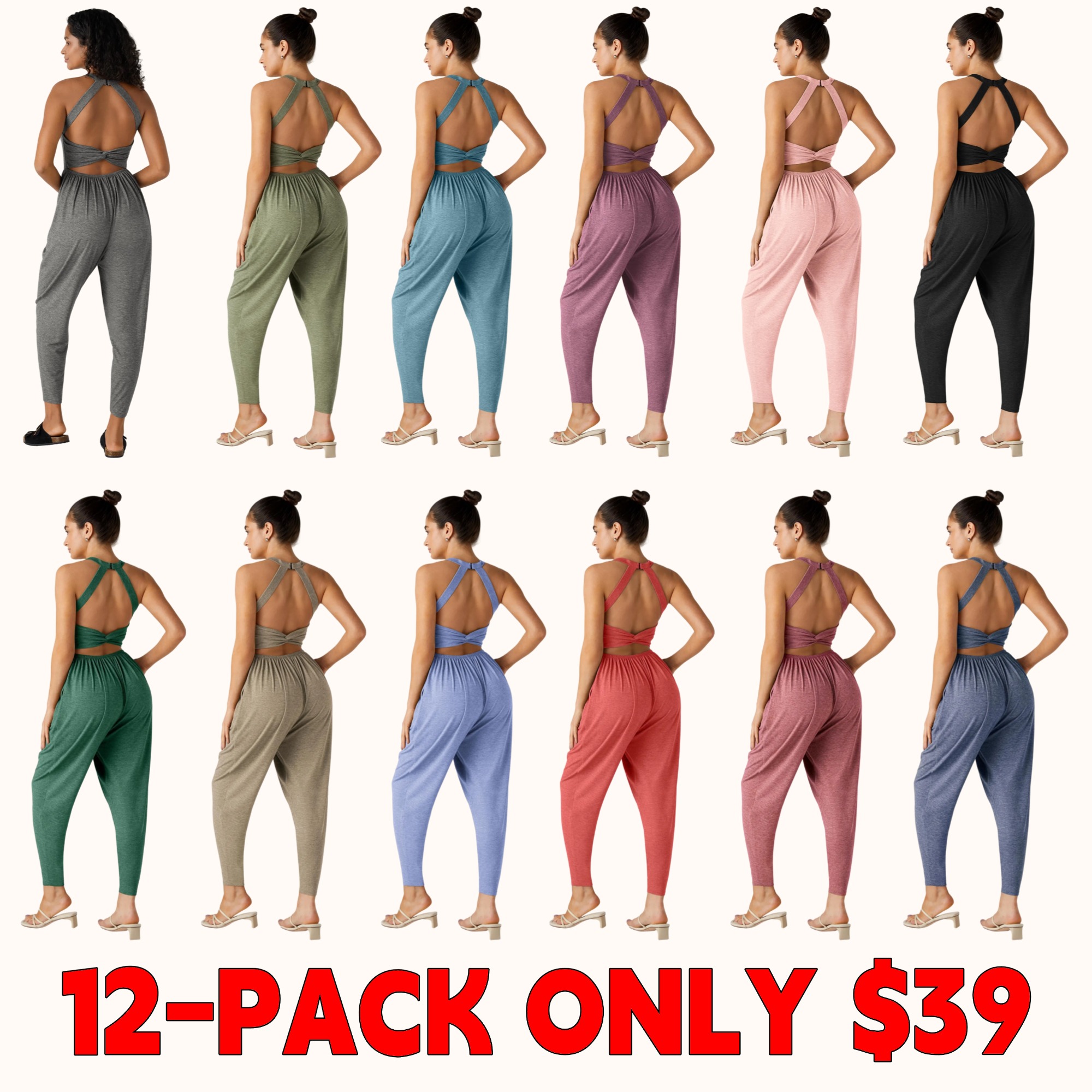 U-neck pocket harem jumpsuit - Easy version