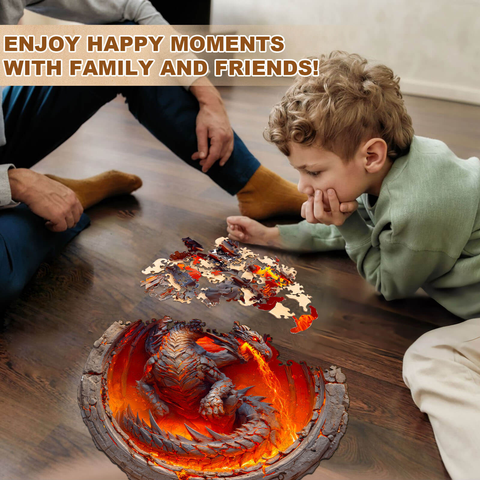 Elements Fire Dragon Wooden Jigsaw Puzzle