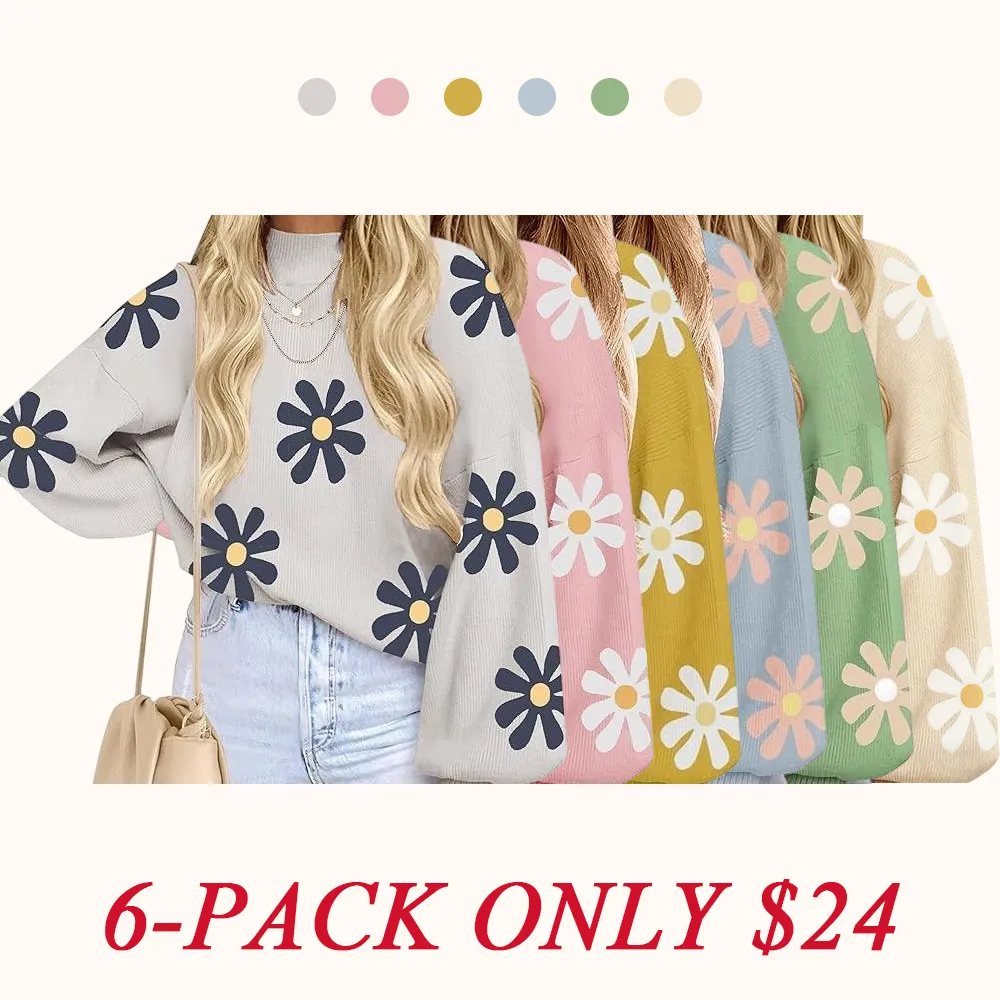 Women's high-neck long-sleeved loose lantern knit sweater