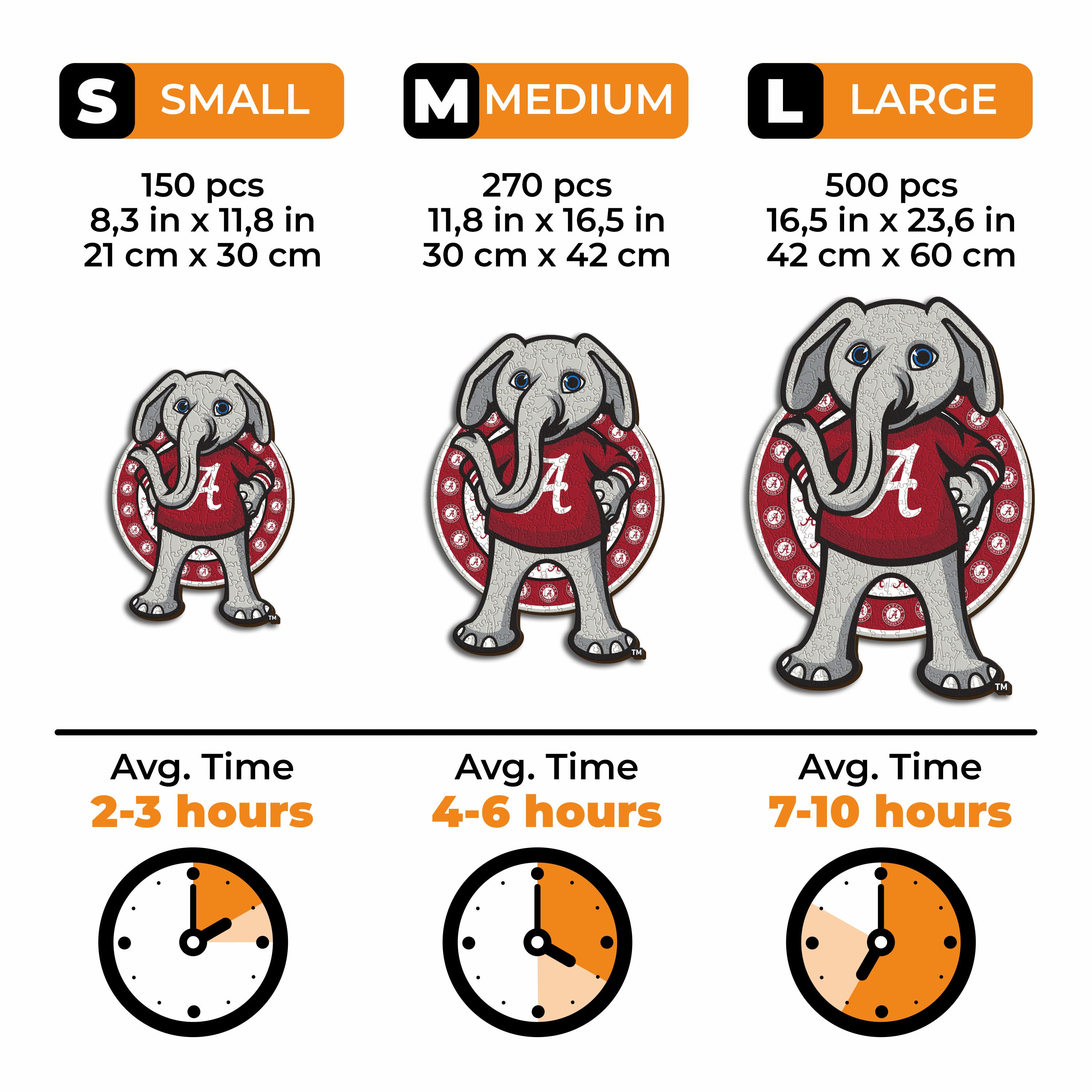 University of Alabama Mascot - Wooden Puzzle