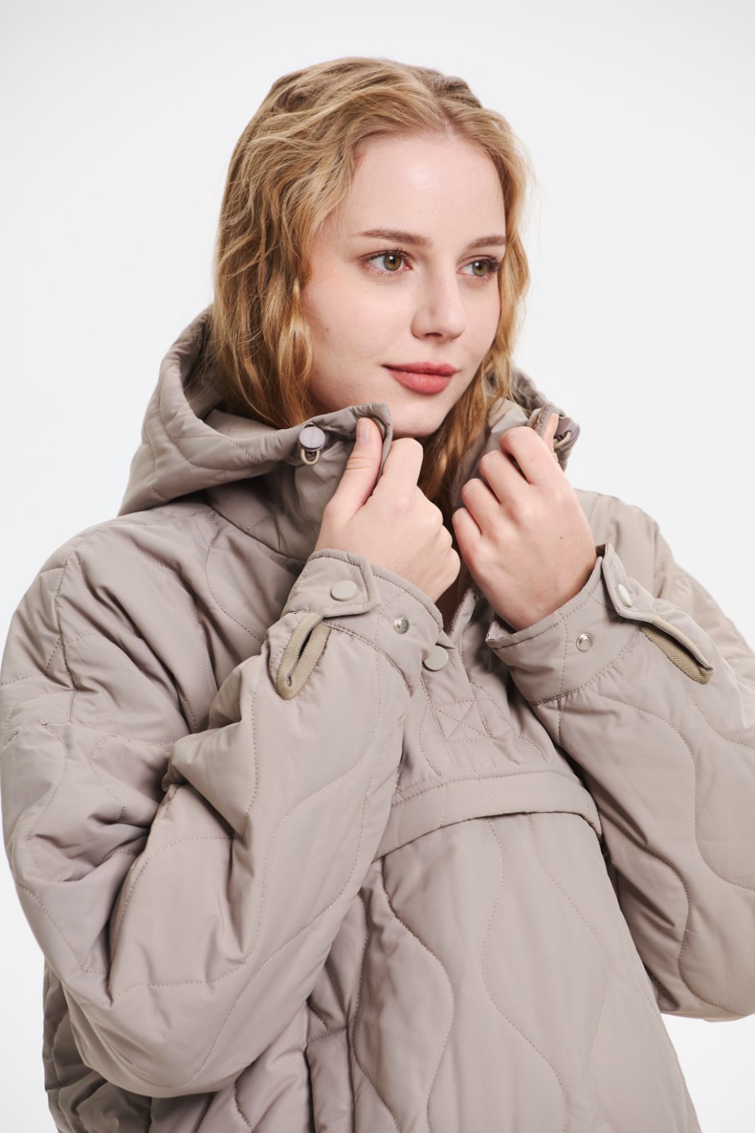 Women's Packable Quilted Water - Repellent Hooded Pullover