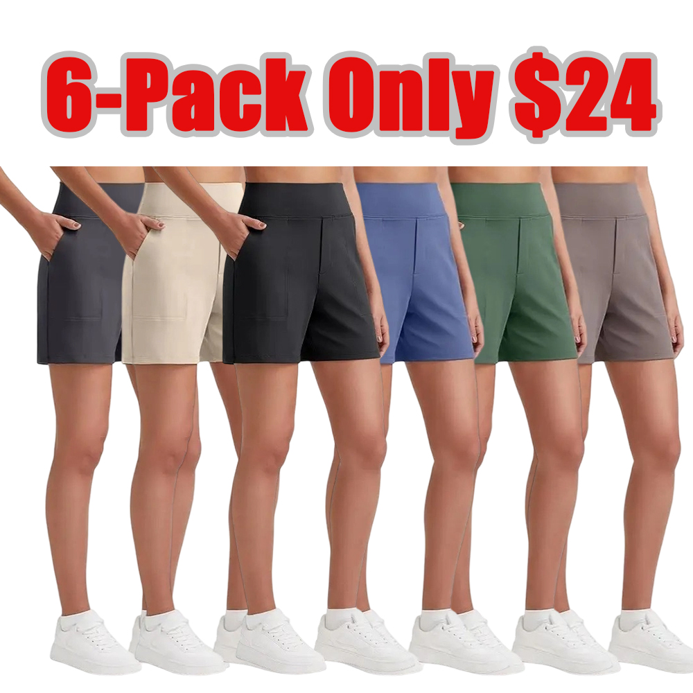 Women's Athletic Shorts High Waisted Running Yoga Shorts Summer Casual Burmuda Shorts with Pockets Activewear