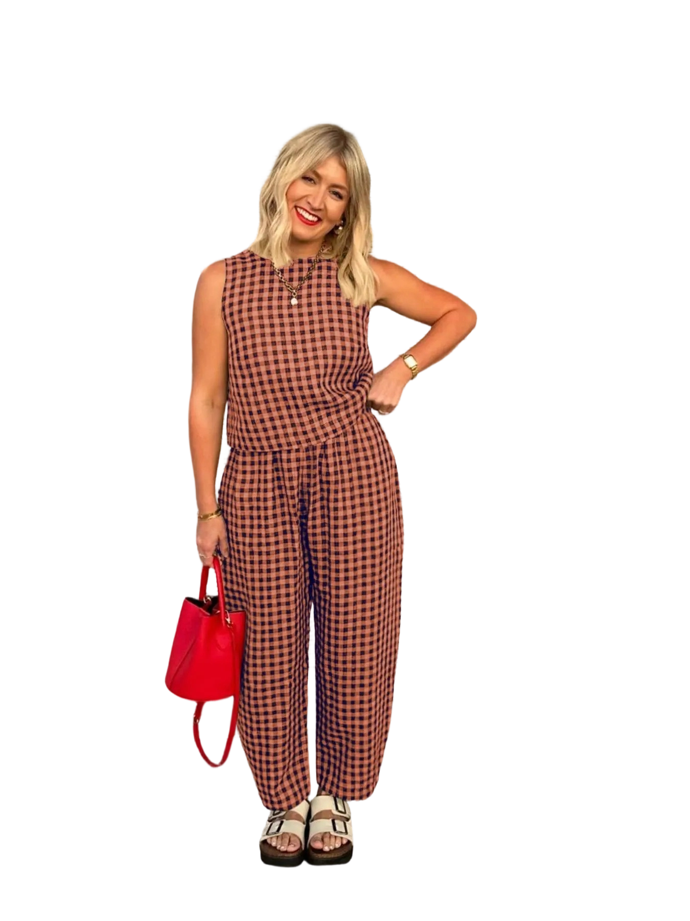 🔥Women’s Plaid Cotton 2-Piece Lounge Set