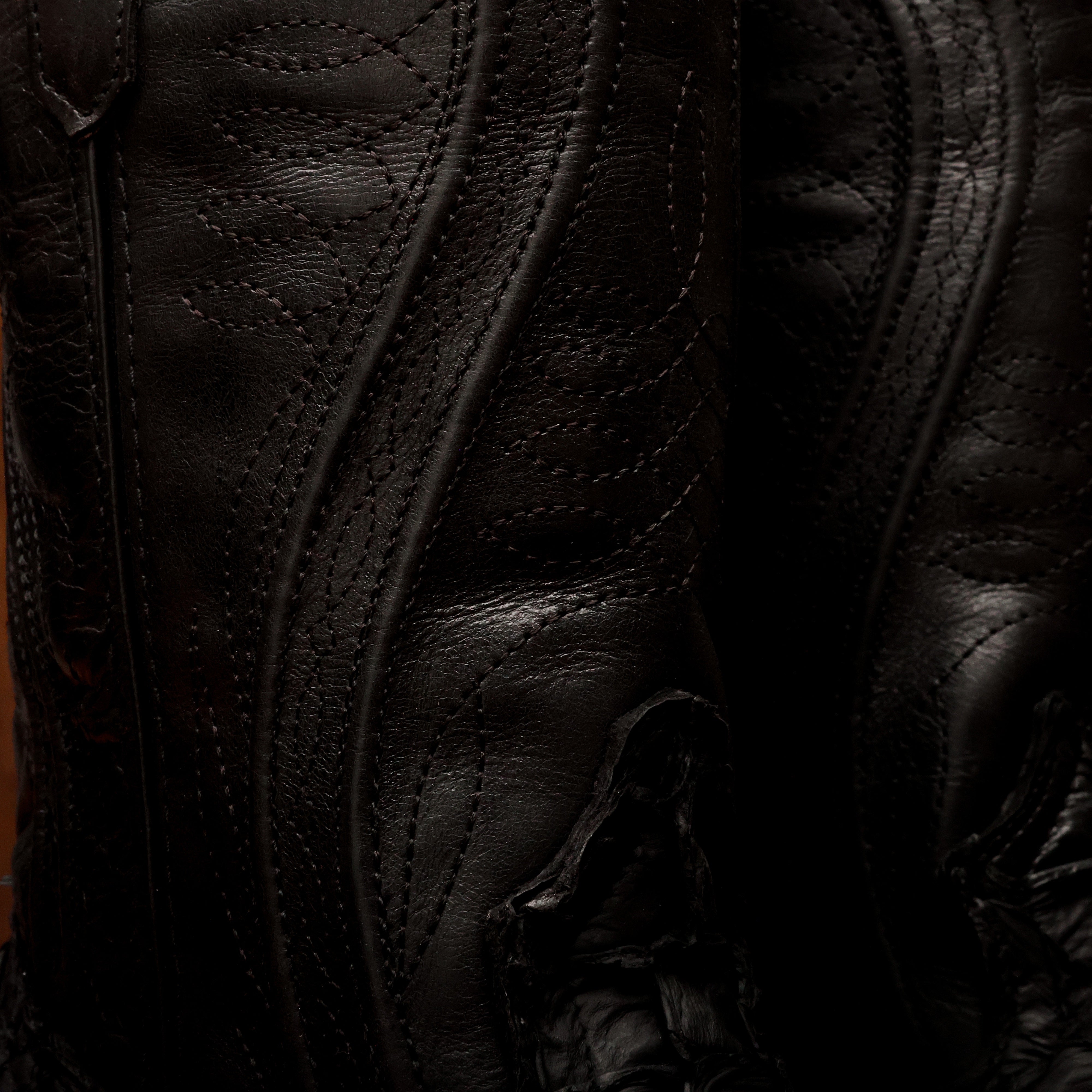 AUTHENTIC Black Pirarucu Boots - Square Toe