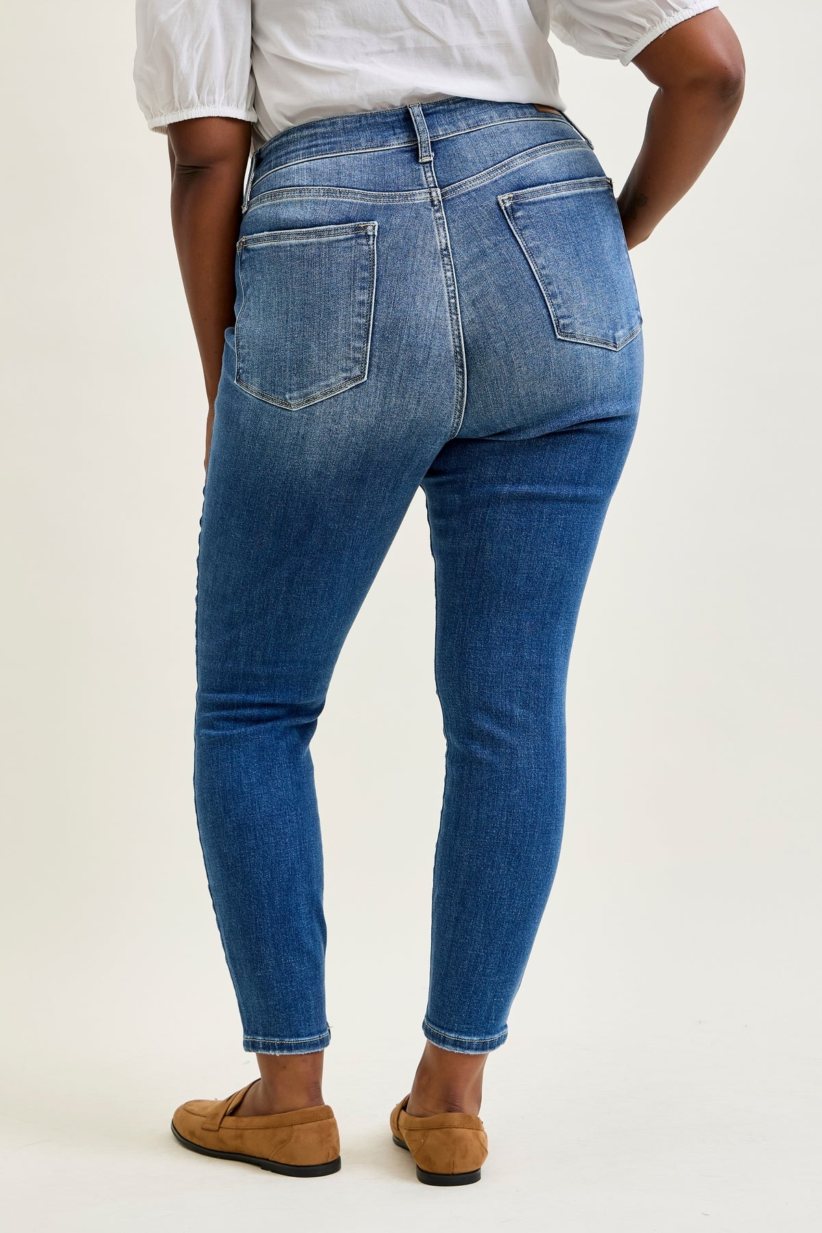 Rose Classic Button Fly Skinny Jeans - PLUS