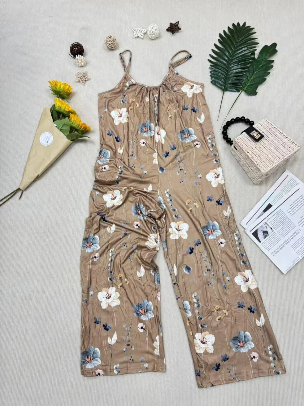Comfortable Loose Jumpsuit, Perfect Vacation Selection, Just Right Pocket Design, U Neck Ruched Fit