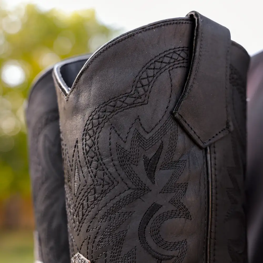 Eclipse Caiman Neck Leather Boots With 3D Lightweight BLACK EDITION Sole - Composite Toe