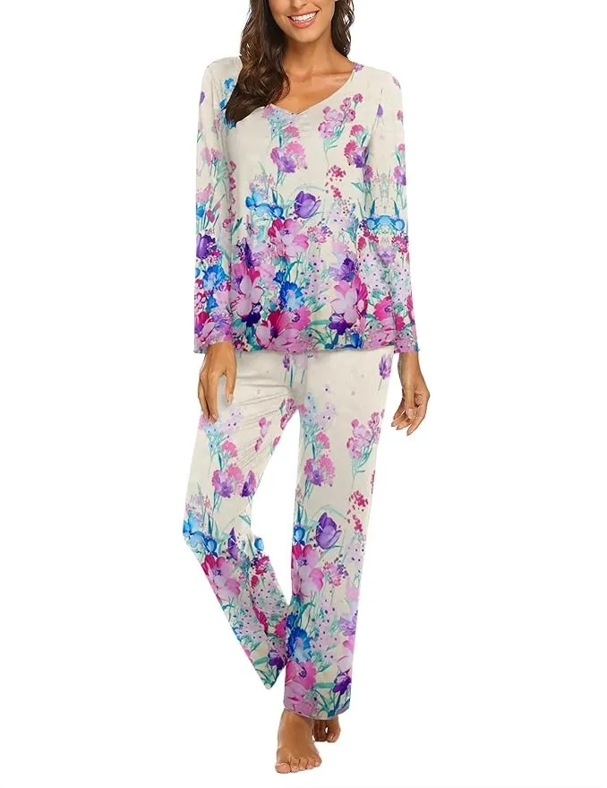 Womens Pajama Sets 2 Piece Lounge Set Fall Winter Pajamas
