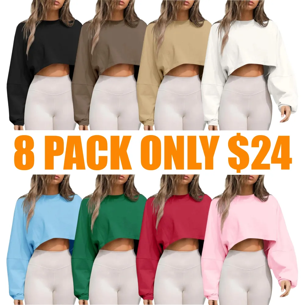 Womens Long Ballon Sleeve Sweatshirts Tops