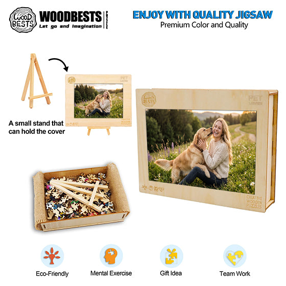 Personalized Photo Wooden Puzzle - Pet Lover Theme