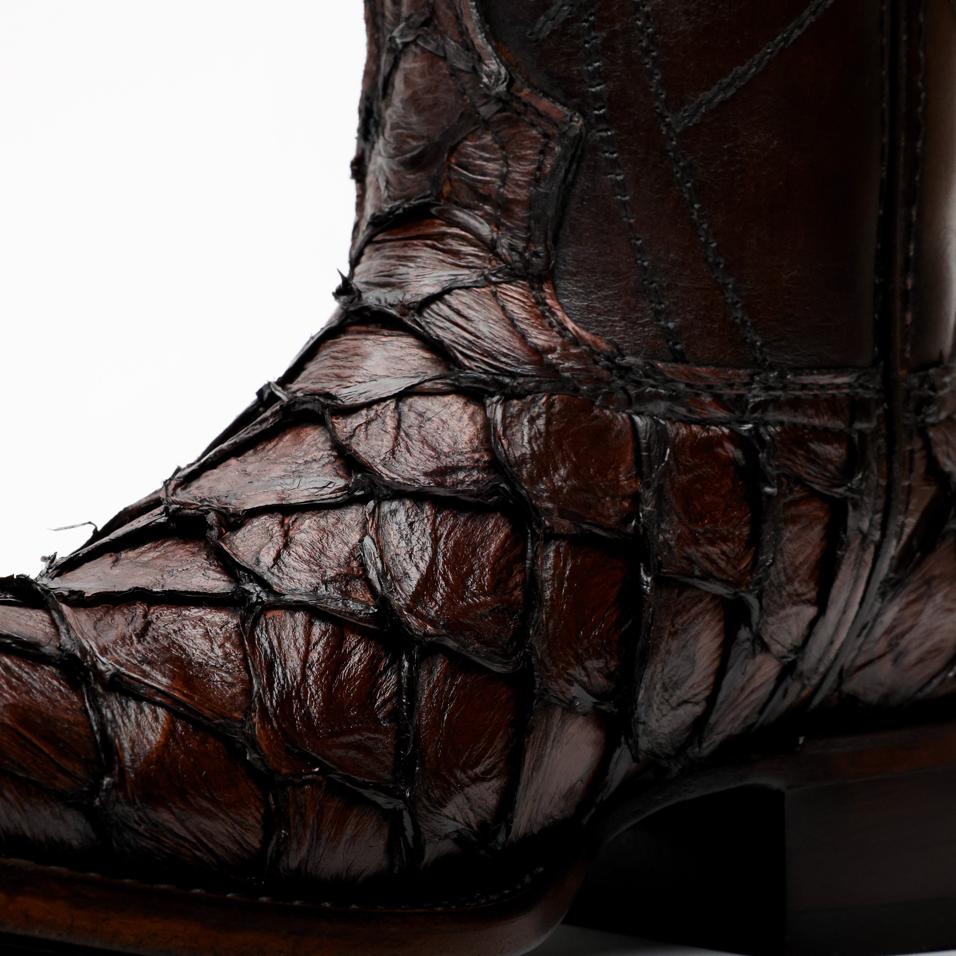 AUTHENTIC Brown Pirarucu Boots - Square Toe